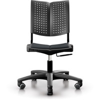 HÅG Conventio Wing 9822 kantinestol, sort plast, sort fame 60999 sædebetræk, sort stel