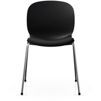 RBM Noor 6050S kantinestol, sort skal med sort xtreme 009 sædebetræk og alu stel