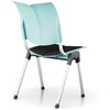 HÅG Conventio Wing 9821 kantinestol, turkis plast, sort xtreme 009 sædebetræk, sølv stel