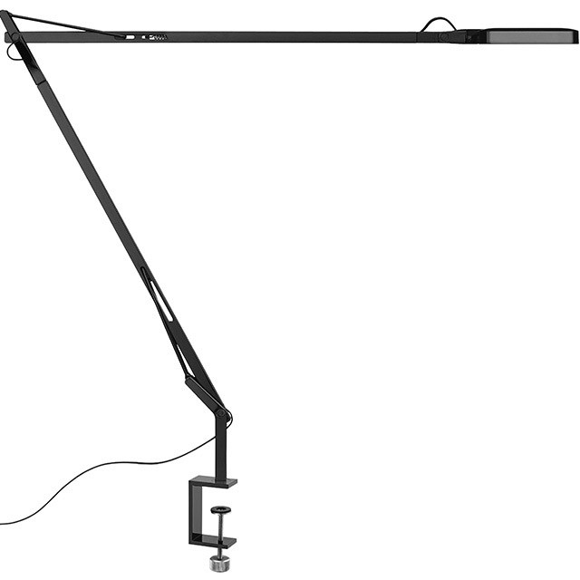 Flos Kelvin Edge bordlampe, sort med bordklemme