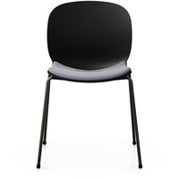 RBM Noor 6050S kantinestol, sort skal med grå xtreme 081 sædebetræk og grå stel