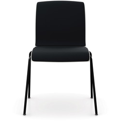 RBM Low-back Bella 4447SB kantinestol, hvid skal med sort select 60999 ryg- og sædebetræk og sort stel