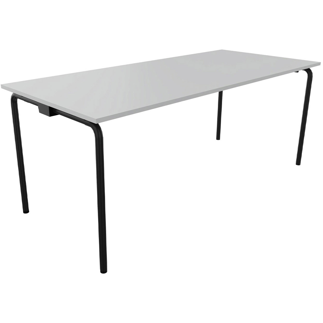 Randers+Radius Tube stay kantinebord, 180x80 cm, lysegrå laminat med sort stel