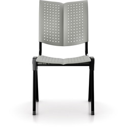 HÅG Conventio Wing 9811 kantinestol, grå plast, sort stel