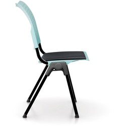 HÅG Conventio Wing 9821 kantinestol, turkis plast, sort select 60999 sædebetræk, sort stel