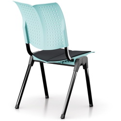 HÅG Conventio Wing 9821 kantinestol, turkis plast, sort select 60999 sædebetræk, sort stel
