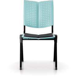 HÅG Conventio Wing 9821 kantinestol, turkis plast, sort select 60999 sædebetræk, sort stel