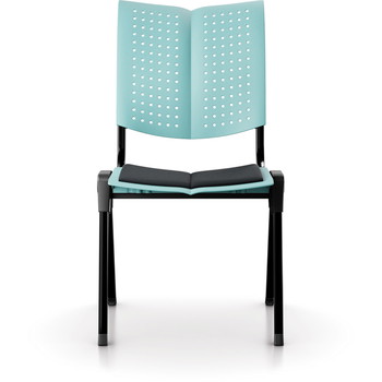 HÅG Conventio Wing 9821 kantinestol, turkis plast, sort select 60999 sædebetræk, sort stel