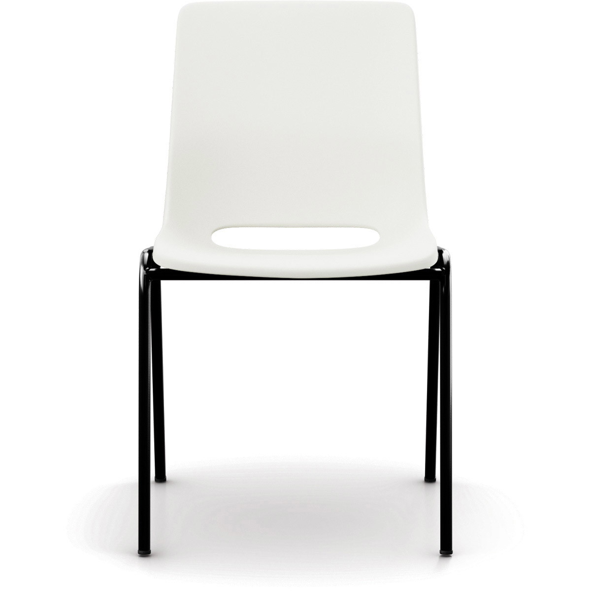 RBM Ana 4340 kantinestol, hvid skal med sort stel