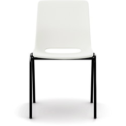 RBM Ana 4340 kantinestol, hvid skal med sort stel