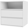 Montana Mini 1006 reol med 2 skuffe, 35x35x25, NewWhite MDF