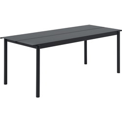 Muuto Linear steel bord, sort, 200x75 cm.