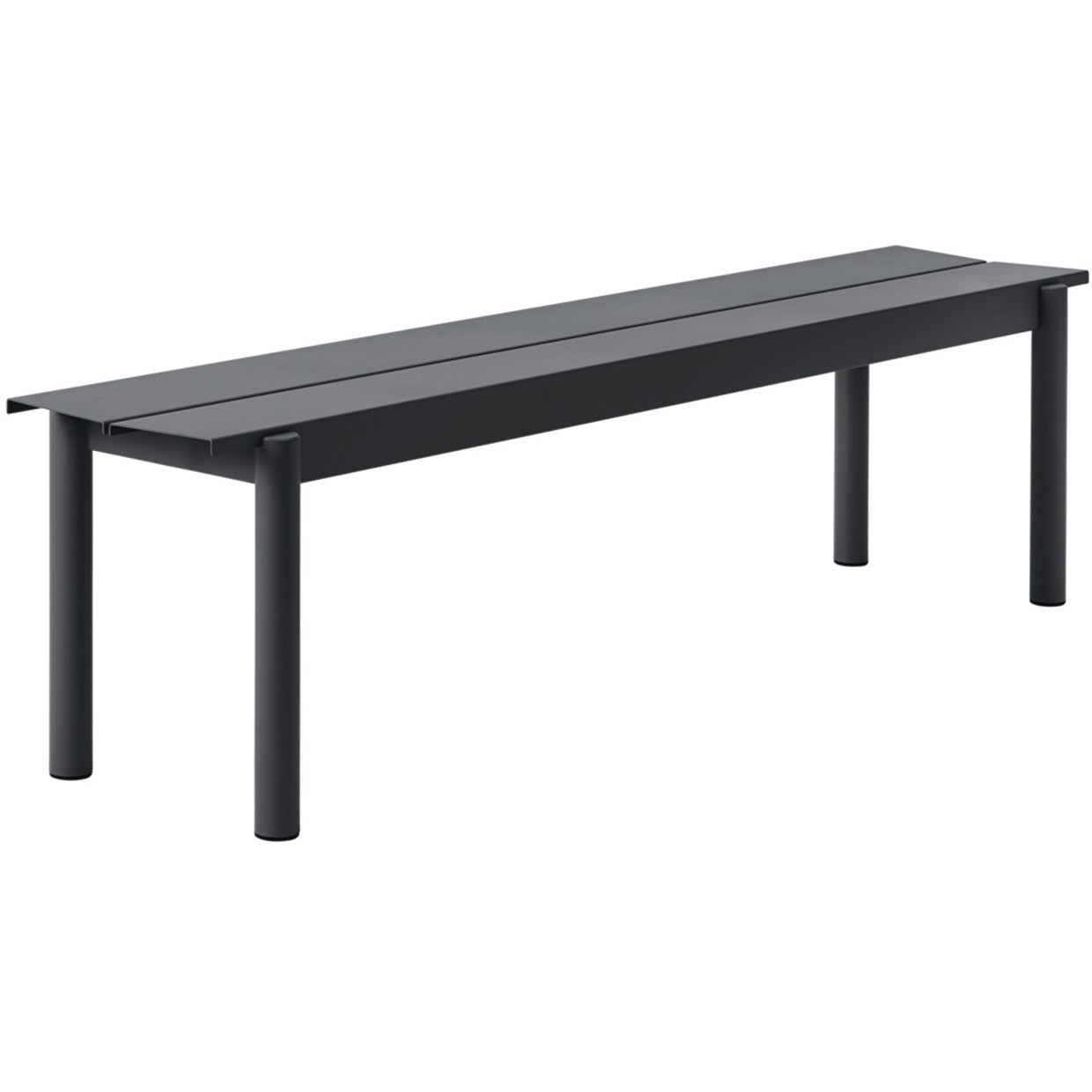 Muuto Linear bænk, sort, 170x34 cm.