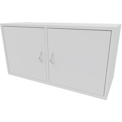 Cube Design 6314 V reol, hvid laminat, 2 rum - m. 2 låger