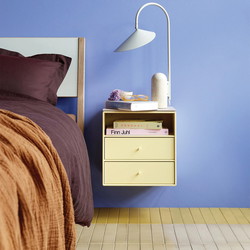 Montana Mini 1006 reol med 2 skuffe, 35x35x25, Rhubarb MDF