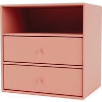 Montana Mini 1006 reol med 2 skuffe, 35x35x25, Rhubarb MDF