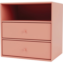 Montana Mini 1006 reol med 2 skuffe, 35x35x25, Rhubarb MDF