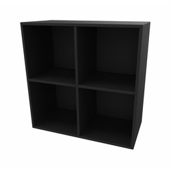 Cube Design 6311 V reol, sort laminat, 4 rum - åben
