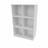 Cube Design 6317 V reol, hvid laminat, 6 rum - åben