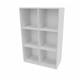 Cube Design 6317 V reol, hvid laminat, 6 rum - åben