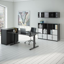 Cube Design 6317 V reol, hvid laminat, 6 rum - åben