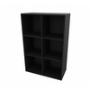 Cube Design 6317 V reol, sort laminat, 6 rum - åben