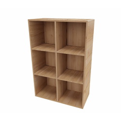 Cube Design 6317 V reol, bøgefiner, 6 rum - åben