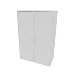 Cube Design 6318 V reol, hvid laminat, 6 rum - fuld lågesæt