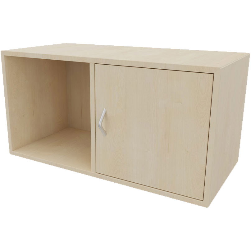 Cube Design CU6313/6580 V reol, ahorn finer, 2 rum - m. 1 låge i højre side