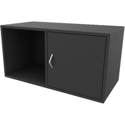 Cube Design CU6313/6580 V reol, koksgrå laminat, 2 rum - m. 1 låge i højre side