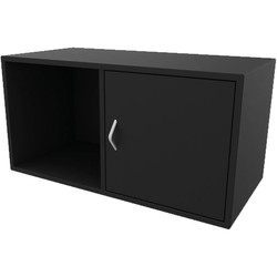 Cube Design CU6313/6580 V reol, sort laminat, 2 rum - m. 1 låge i højre side