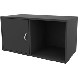 Cube Design CU6313/6580V V reol, koksgrå laminat, 2 rum - m. 1 låge i venstre side