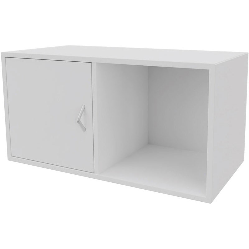 Cube Design CU6313/6580V V reol, hvid laminat, 2 rum - m. 1 låge i venstre side