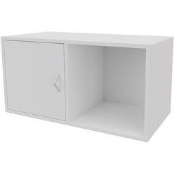 Cube Design CU6313/6580V V reol, hvid laminat, 2 rum - m. 1 låge i venstre side