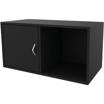 Cube Design CU6313/6580V V reol, sort laminat, 2 rum - m. 1 låge i venstre side