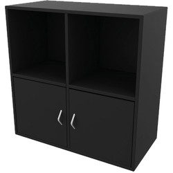 Cube Design 6311/6580 V reol, sort laminat, 4 rum - 2 stk. 1 rums låger i bunden