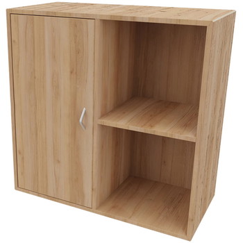 Cube Design 6311/6581V V reol, bøgefiner, 4 rum - m. 2 rums låg i venstre side