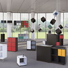 Cube Design 6311/6581V V reol, koksgrå laminat, 4 rum - m. 2 rums låg i venstre side