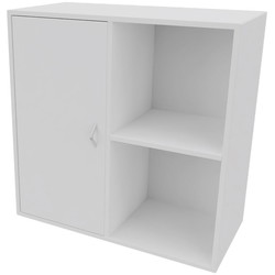 Cube Design 6311/6581V V reol, hvid laminat, 4 rum - m. 2 rums låg i venstre side