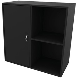 Cube Design 6311/6581V V reol, sort laminat, 4 rum - m. 2 rums låg i venstre side