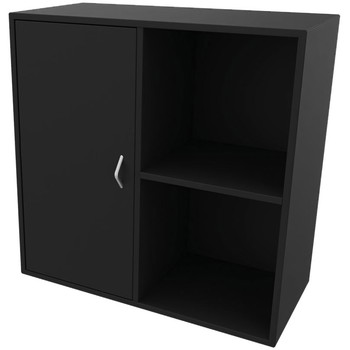 Cube Design 6311/6581V V reol, sort laminat, 4 rum - m. 2 rums låg i venstre side