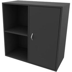 Cube Design 6311/6581V V reol, koksgrå laminat, 4 rum - m. 2 rums låg i højre side