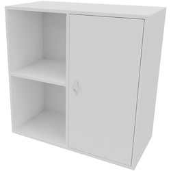 Cube Design 6311/6581V V reol, hvid laminat, 4 rum - m. 2 rums låg i højre side