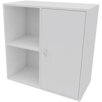 Cube Design 6311/6581V V reol, hvid laminat, 4 rum - m. 2 rums låg i højre side
