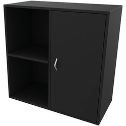 Cube Design 6311/6581V V reol, sort laminat, 4 rum - m. 2 rums låg i højre side