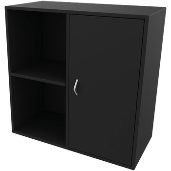 Cube Design 6311/6581V V reol, sort laminat, 4 rum - m. 2 rums låg i højre side
