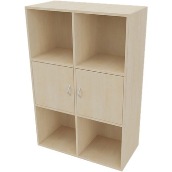 Cube Design 6317/6580 V reol, ahorn finer, 6 rum - 2 stk. 1 rums låger i midten