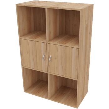 Cube Design 6317/6580 V reol, bøgefiner, 6 rum - 2 stk. 1 rums låger i midten