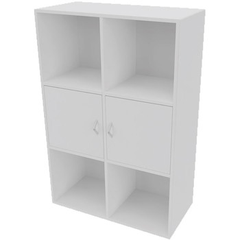 Cube Design 6317/6580 V reol, hvid laminat, 6 rum - 2 stk. 1 rums låger i midten