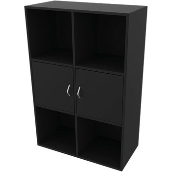 Cube Design 6317/6580 V reol, sort laminat, 6 rum - 2 stk. 1 rums låger i midten